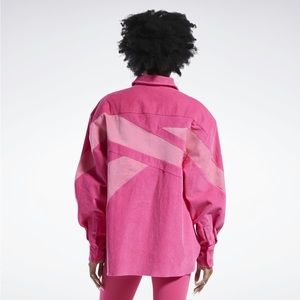 Reebok X Cardi B Corduroy Cover-up Pink Fusion oversized jacket small